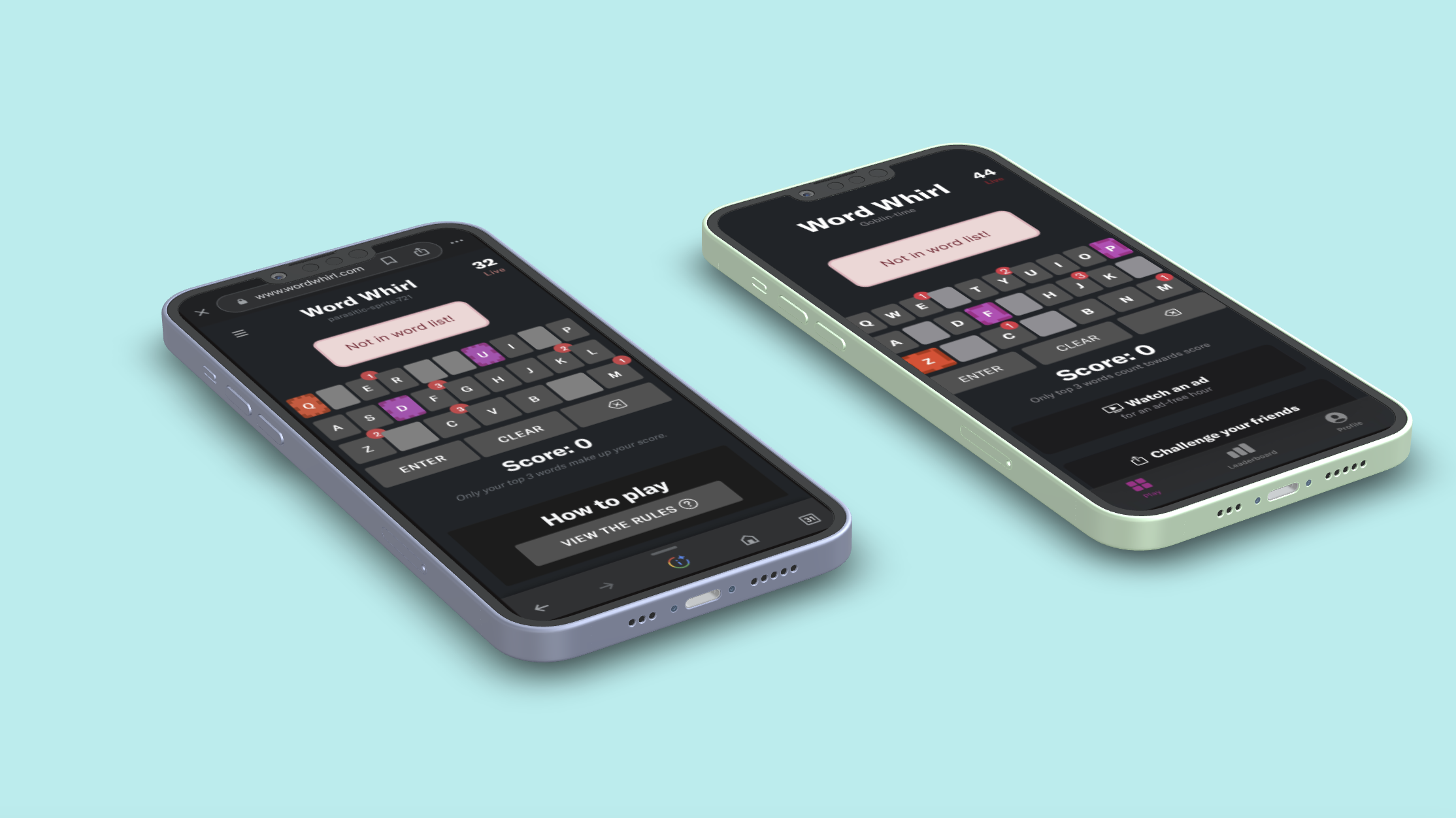 Word Whirl error correction header preview